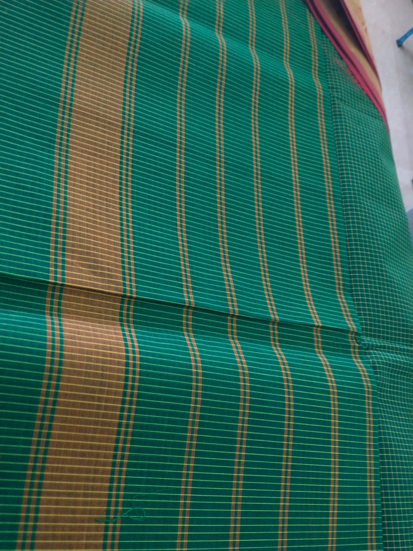Emerald Green Muthu Kattam double side border pure cotton saree