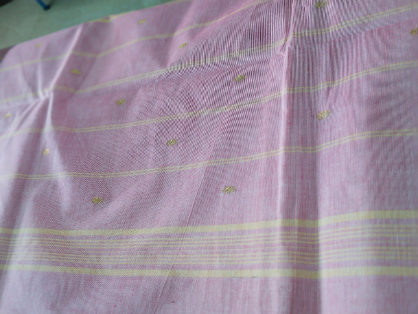 Pink pure cotton floral border saree vintage saree