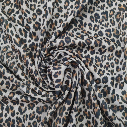 Muslin Silk Black and Brown Tiger Print