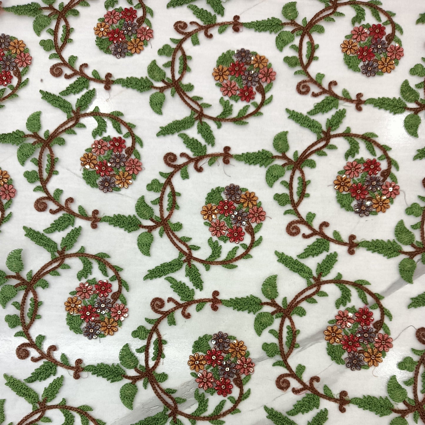 Heavy  Floral Embroidery on Net Fabric