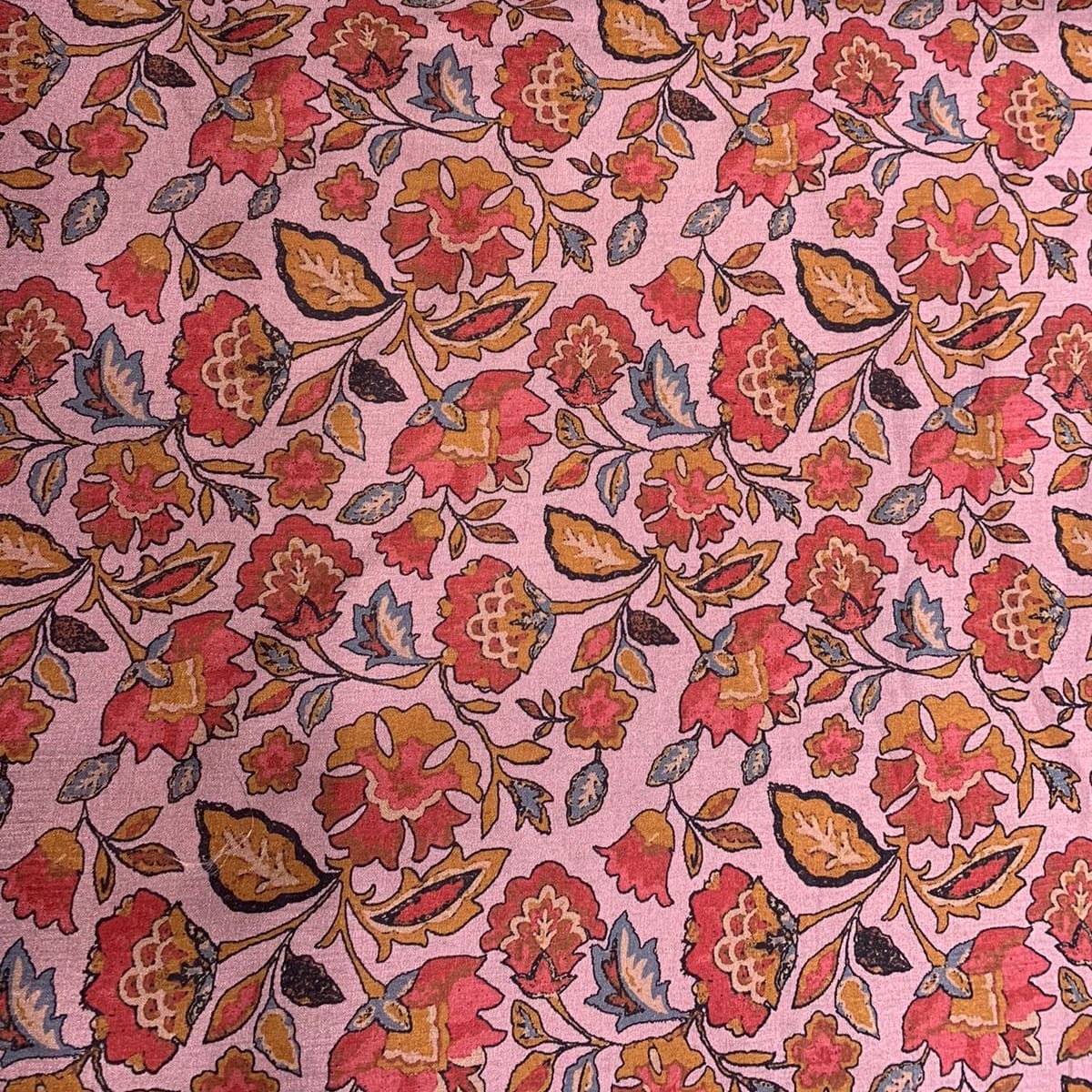 Printed Almond Silk in Salmon Pink