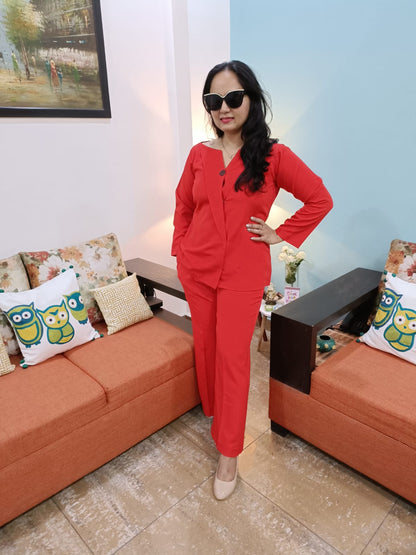 Red  Blazer Vogue suit for women